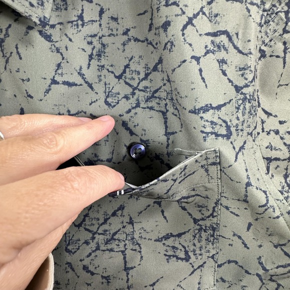 7 Diamonds Shirt Mens Large Green Timeless Melody 4-Way Stretch Short Sleeve - Picture 4 of 11